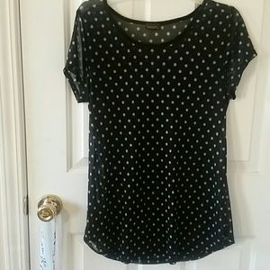Lavish maternity polka dot black and white top
